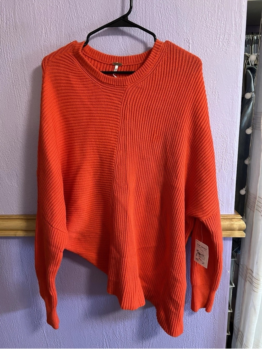 Free People Orange Ribbed Sweater | Cozy Boho Knit | Fall